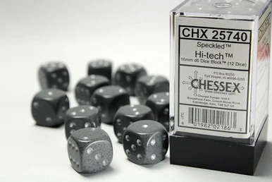 25740 - Speckled® 16mm d6 Hi-Tech™ Dice Block™ (12 dice)