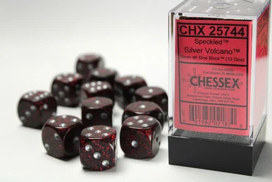 25744 - Speckled® 16mm d6 Silver Volcano™ Dice Block™ (12 dice)