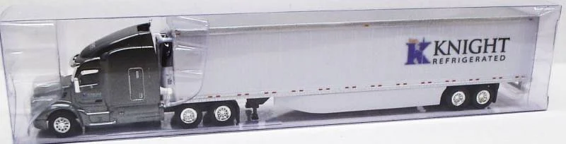 Peterbilt 579 Sleeper Cab (Gray) 53’ Refrigerated Van Knight Transportation, 1:87 (HO) Scale Model - Trucks N Stuff
