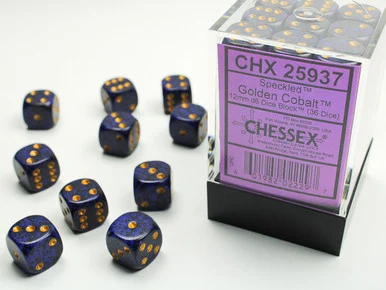 25937 - Speckled® 12mm d6 Golden Cobalt™ Dice Block™ (36 dice)