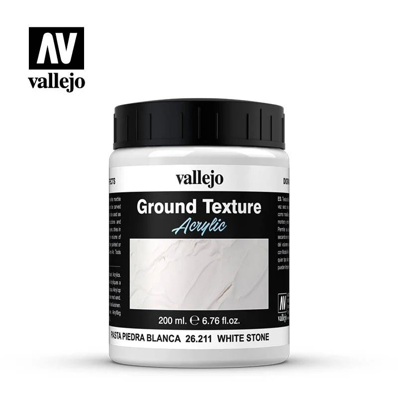 White Stone Acrylic Diorama Effects Ground Texture 200 ml Bottle - Vallejo