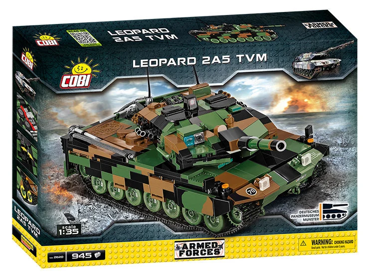 Leopard 2A5 TVM Main Battle Tank, 945 Piece Block Kit - Cobi