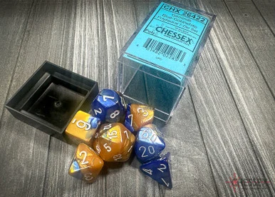 26422 - Gemini® Polyhedral Blue-Gold/white 7-Die Set