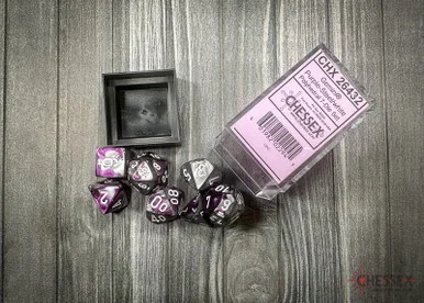 26432 - Gemini® Polyhedral Purple-Steel/white 7-Die Set