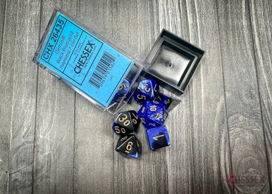 26435 - Gemini® Polyhedral Black-Blue/gold 7-Die Set