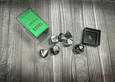 26445 - Gemini® Polyhedral Black-Grey/green 7-Die Set