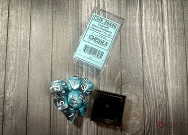26446 - Gemini® Polyhedral Black-Shell/white 7-Die Set