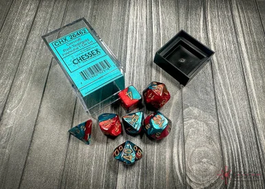 26462 - Gemini® Polyhedral Red-Teal/gold 7-Die Set