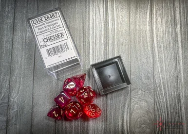 26467 - Gemini® Polyhedral Translucent Red-Violet/gold 7-Die Set