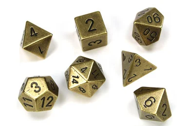 27023 - Metal Polyhedral Old Brass 7-Die Set