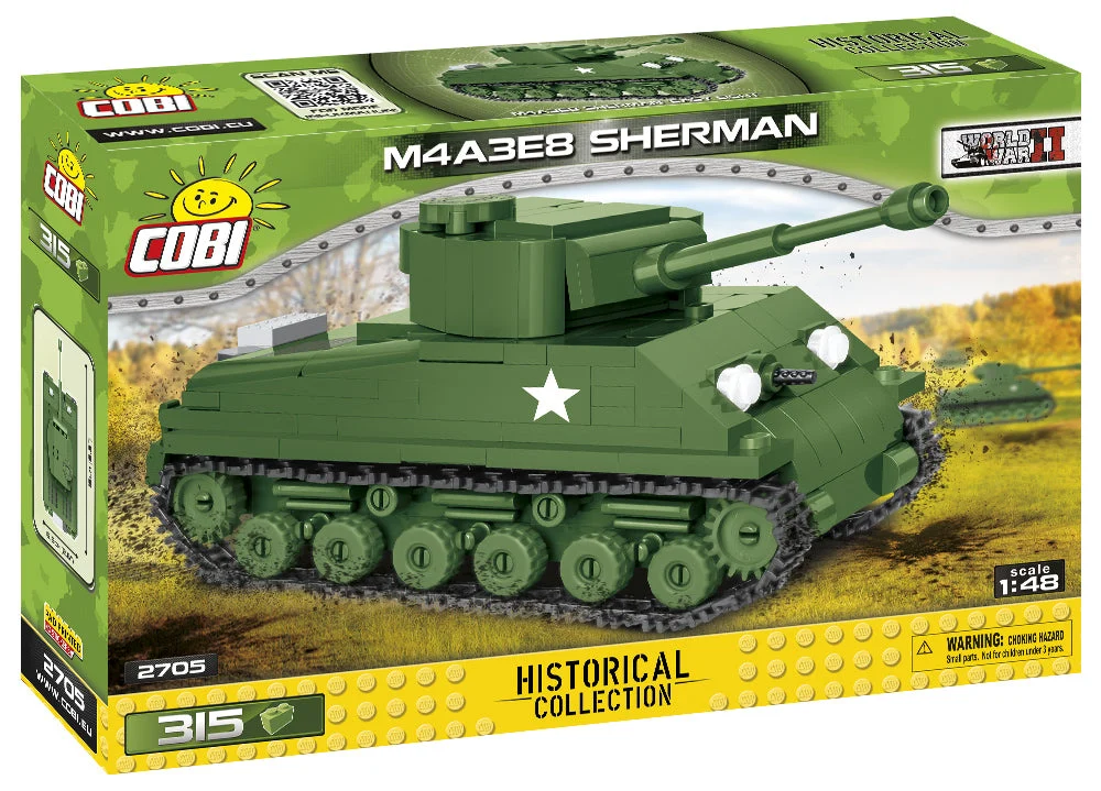 M4A3E8 Sherman Tank, 315 Piece Block Kit - Cobi