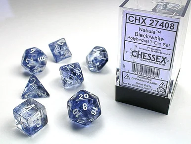 27408 - Nebula® Polyhedral Black/white 7-Die Set