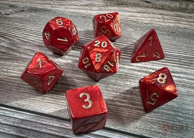 27414 - Scarab® Polyhedral Scarlet™/gold 7-Die Set