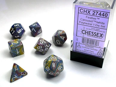 27440 - Festive® Polyhedral Carousel™/white 7-Die Set