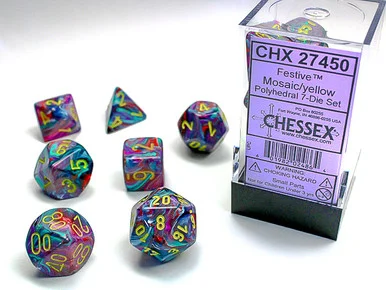27450 - Festive® Polyhedral Mosaic/yellow 7-Die Set