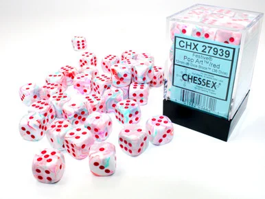 27939 - Festive® 12mm d6 Pop Art™/red Dice Block™ (36 dice)
