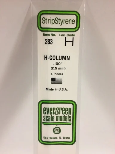 283 - H COLUMN .100" 2.5MM (4)