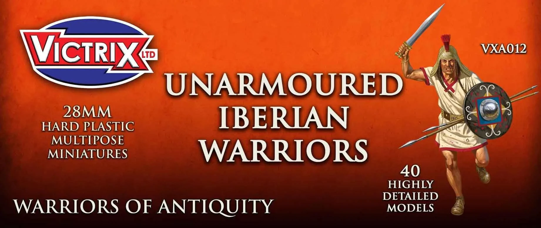 Iberian Unarmored Warriors, 28 mm Scale Model Plastic Figures - Victrix