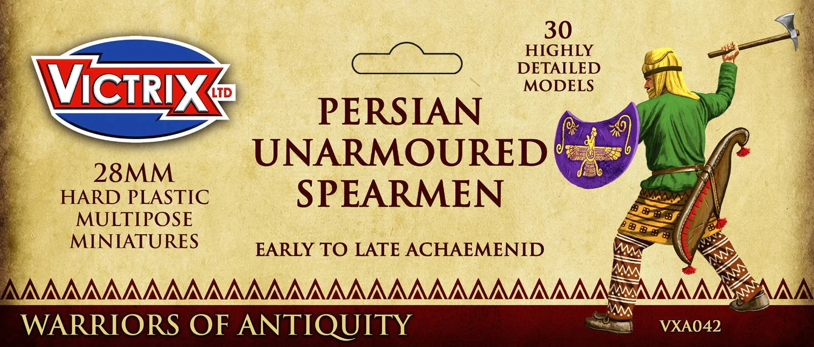 Persian Unarmored Spearman, 28 mm Scale Model Plastic Figures - Victrix
