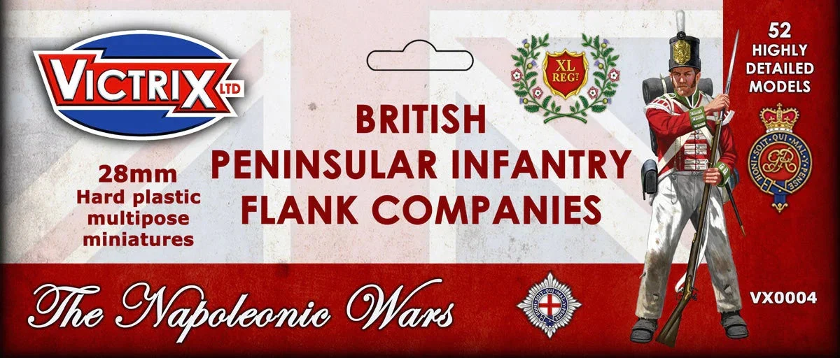 Napoleonic Peninsular War British Infantry Flank Companies, 28 mm Scale Model Plastic Figures - Victrix