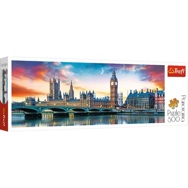 Trefl 29507 Red 500 Piece Panorama Puzzle - Big Ben and Palace of Westminster, London