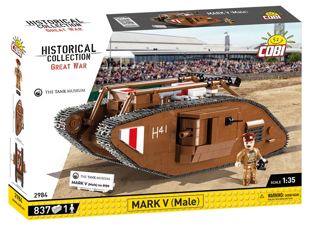 British Tank Mark V “Male” WWI, 837 Piece Block Kit - Cobi