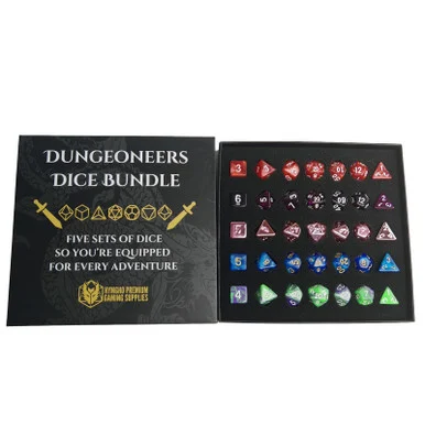 Hymgho Premium Gaming HY00522 Dungeoneer's Dice Bundle - 5 Sets of Polymer Dice