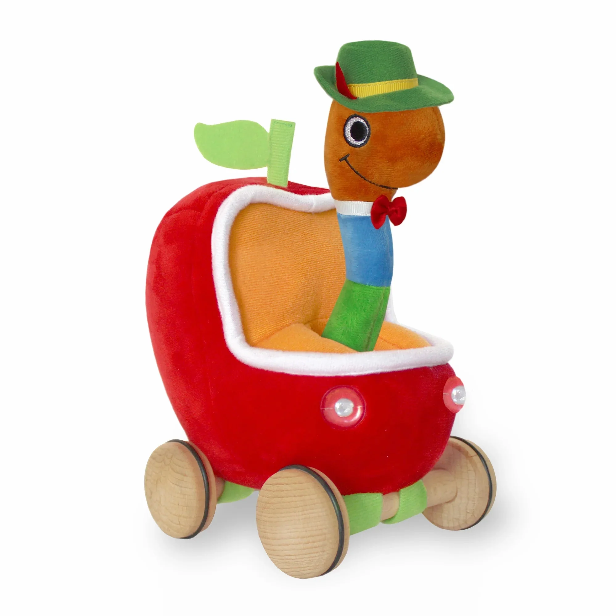 Lowly Worm Soft Toy With Applecar - Yottoy