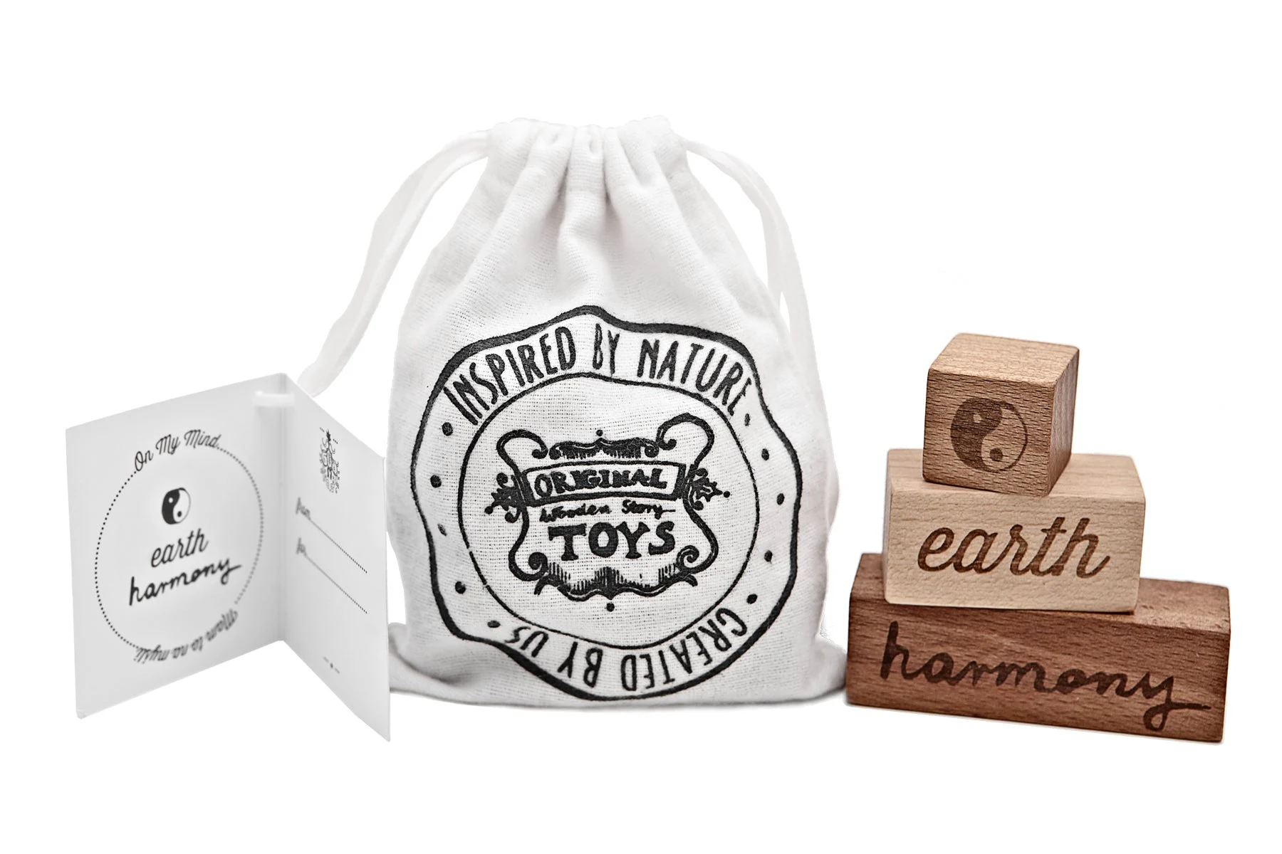 Wooden Blocks – On My Mind – Harmony & Earth 3 Piece Set By Wooden Story