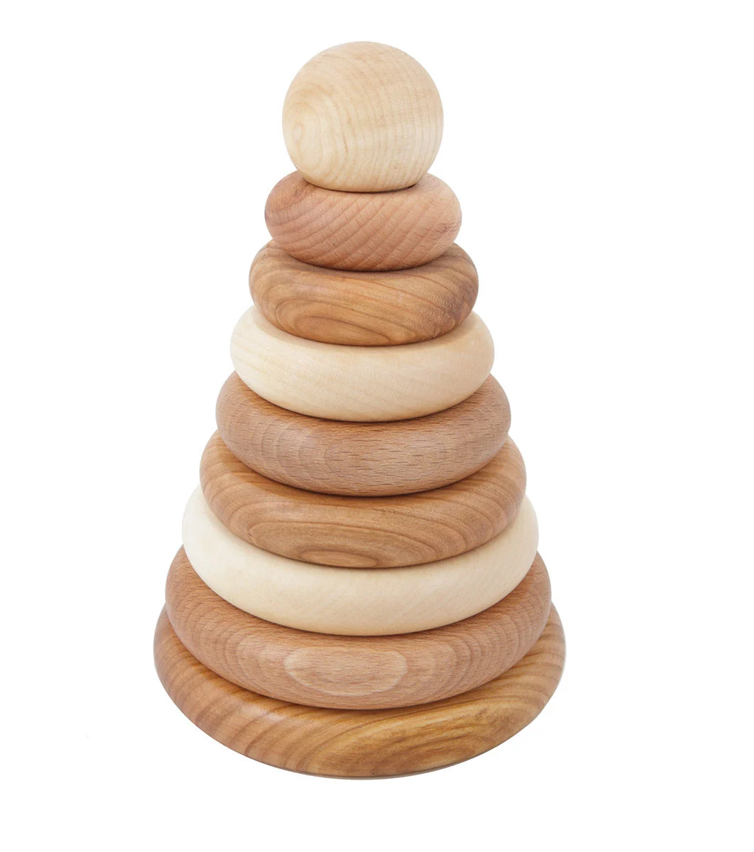 Natural Colored Round Stacker - Wooden Story