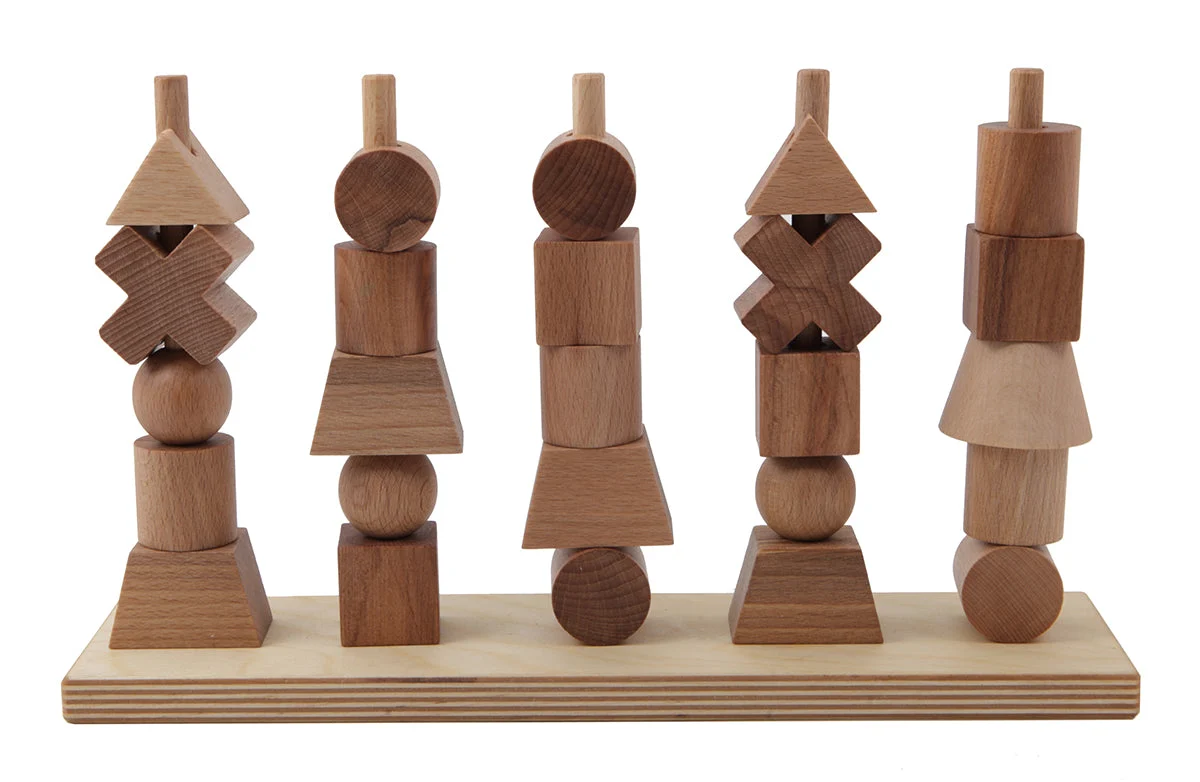 Natural Colored Wood Stacking Toy - Wooden Story