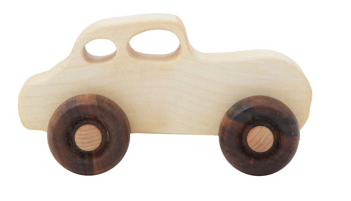 Retro Car Natural Colored Wood Toy Car - Wooden Story