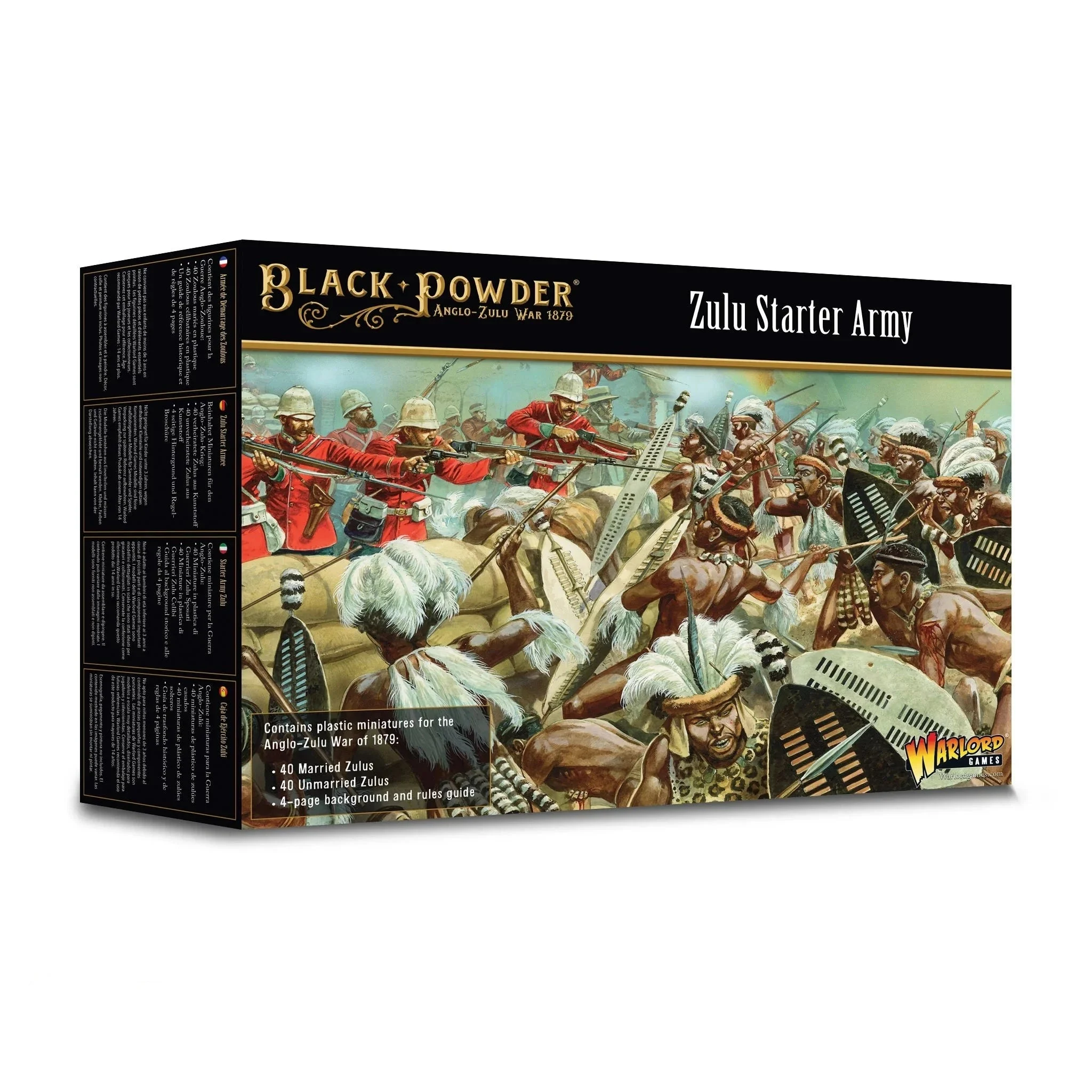 Black Powder Anglo Zulu War 1879 Zulu Starter Army, 28 mm Scale Model Figures - Warlord Games