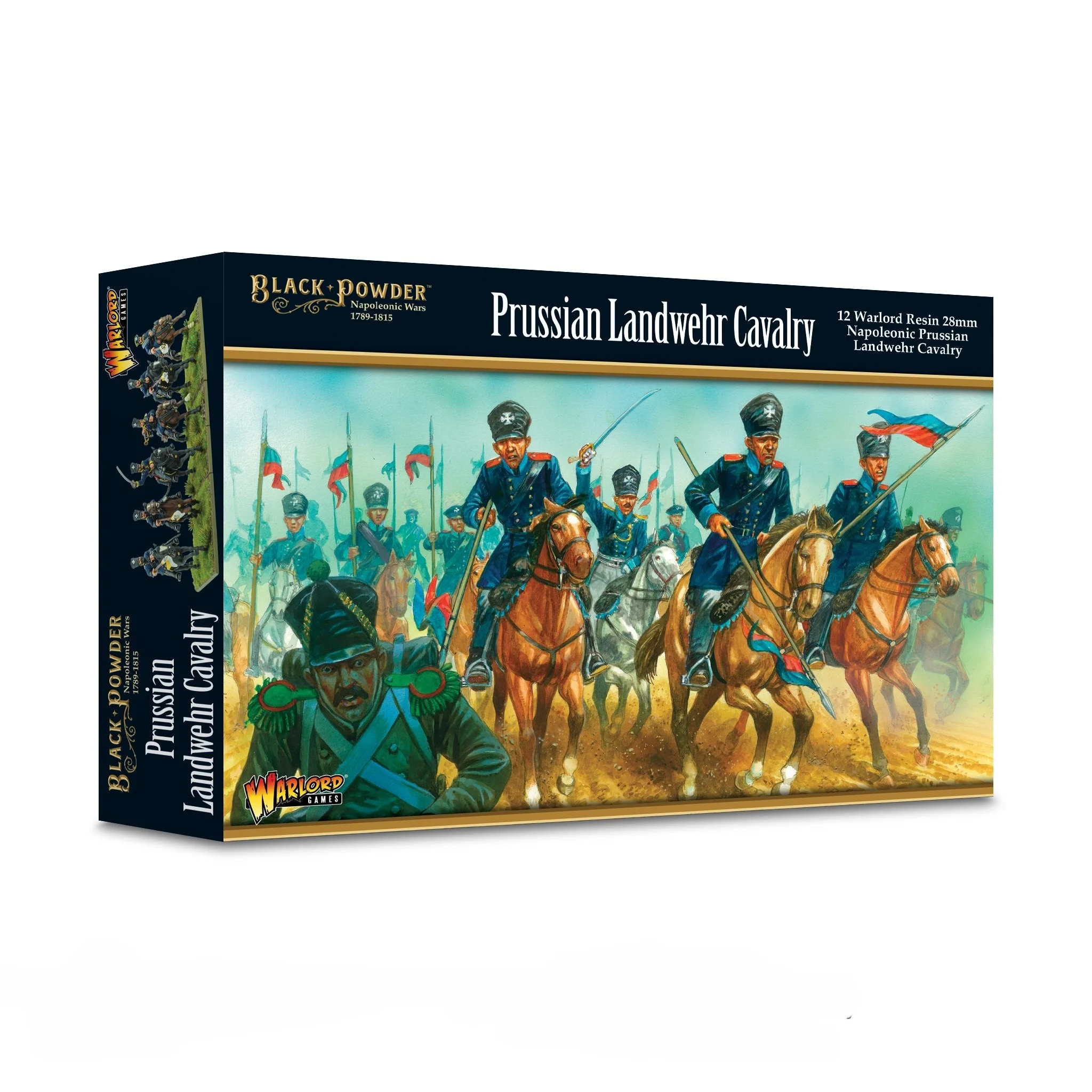 Black Powder Napoleonic Wars Prussian Landwehr Cavalry, 28 mm Scale Model Figures - Warlord Games