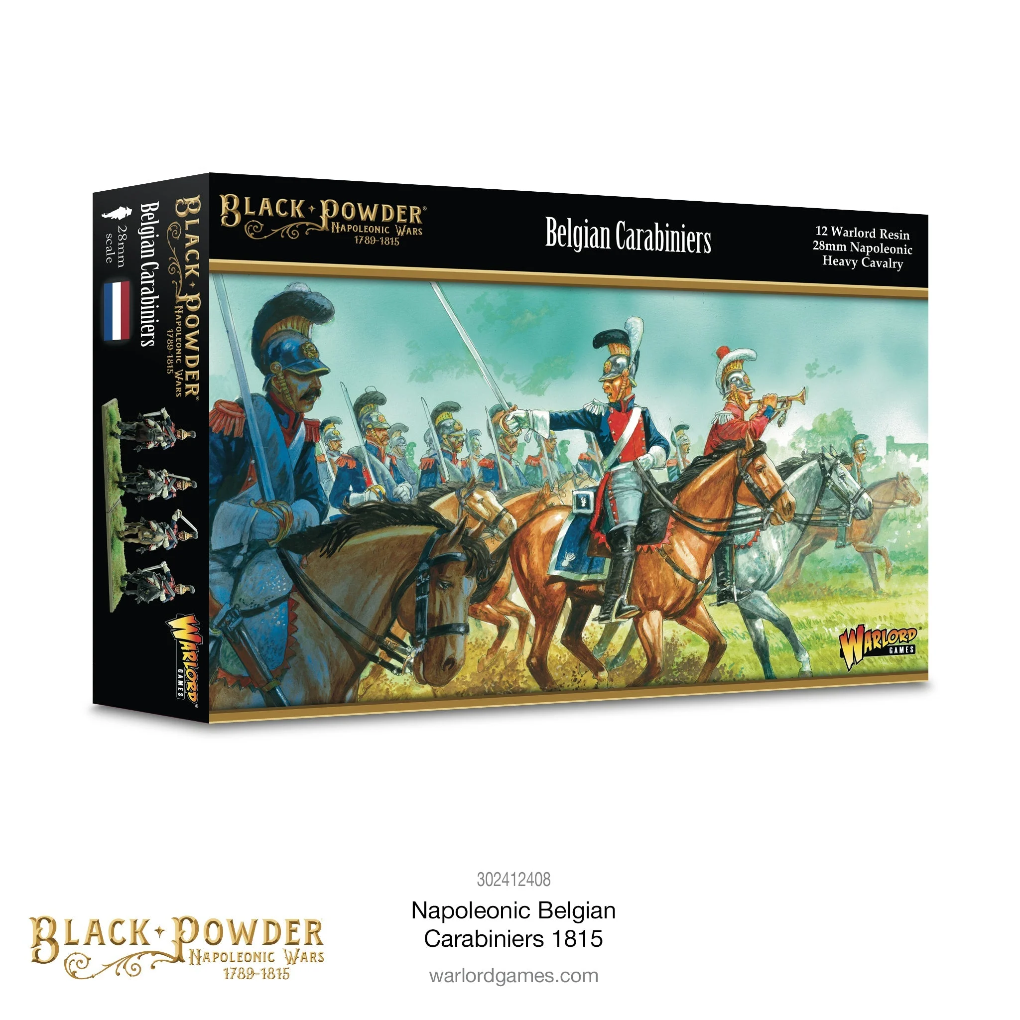 Black Powder Napoleonic Wars Belgian Carabiners, 28 mm Scale Model Figures - Warlord Games