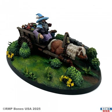 30255 - Bones USA Reaper Legends: Asterius the Fire Peddlar Wizard and Cart