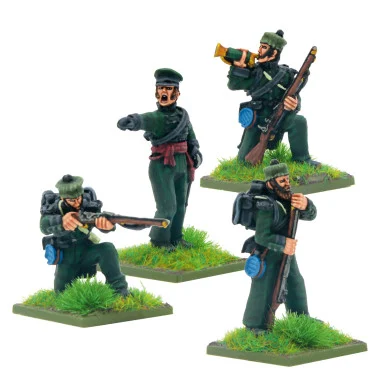 Black Powder: Crimean War British Rifle Brigade in forage caps command - Warlord Games - WLG