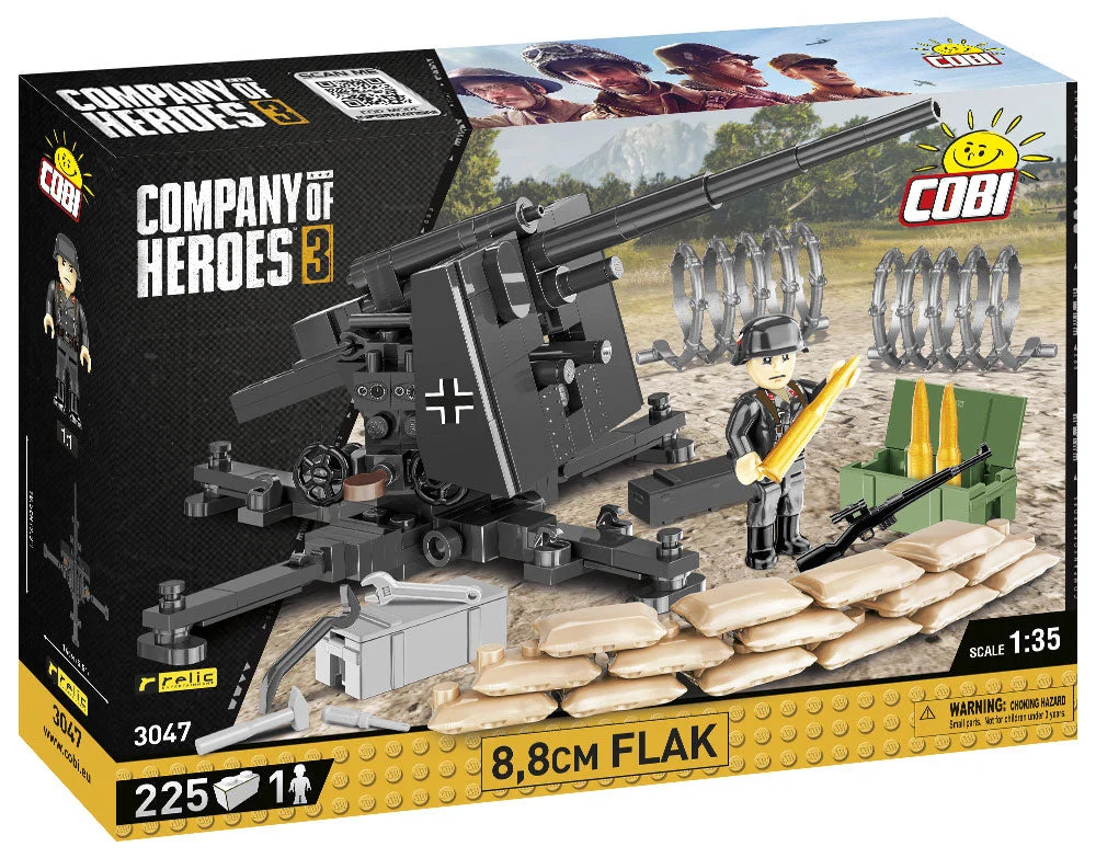 Company of Heroes 3, 8.8 cm Flak, 225 Piece Block Kit - Cobi