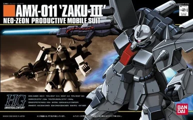 Bandai 5063140 #014 AMX-011 Zaku III Neo-Zeon Productive Mobile Suit HGUC 1/144 Scale Model Kit