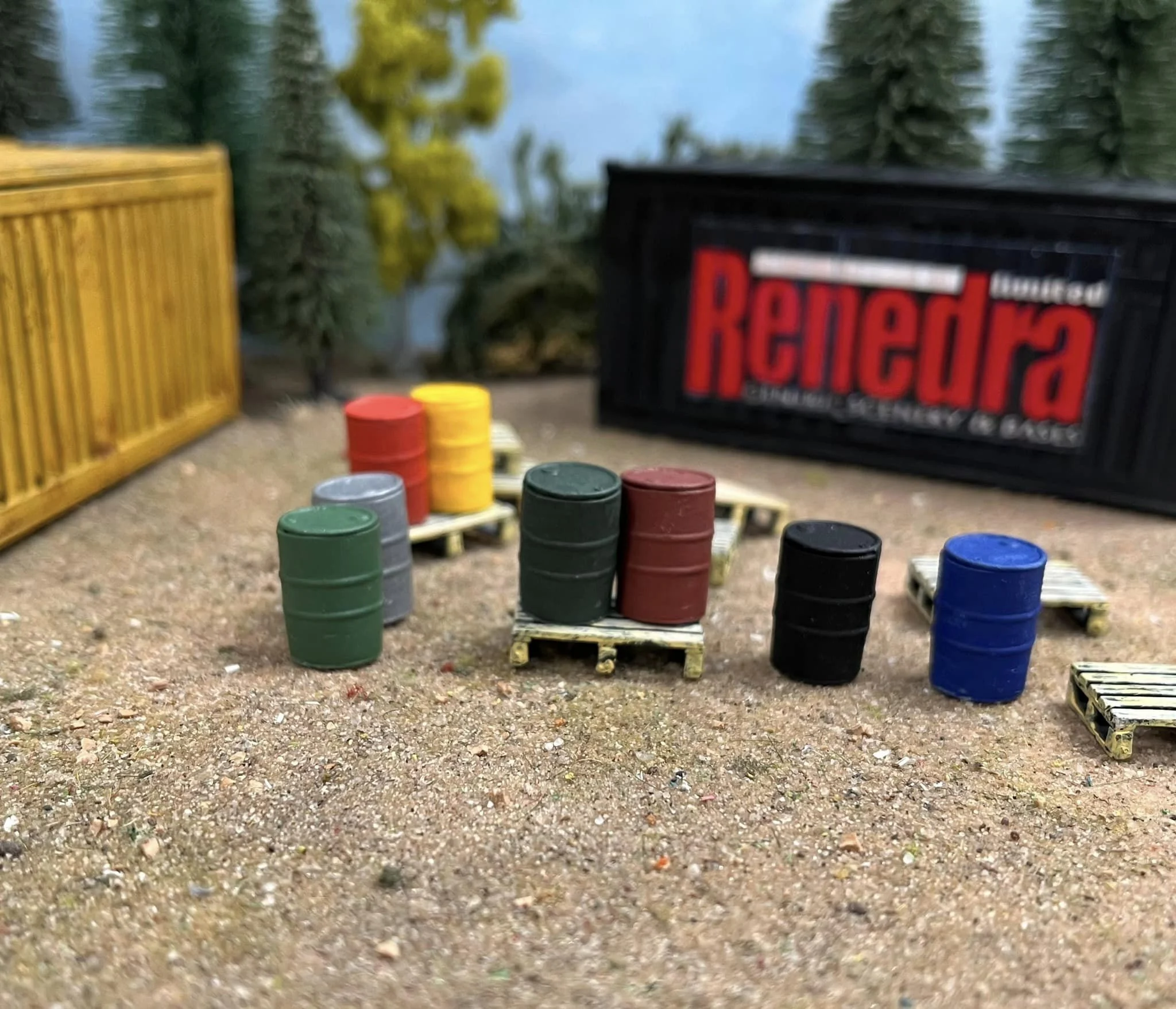 Oil Drums (8), 28mm Scale Scenery - Renedra Limited