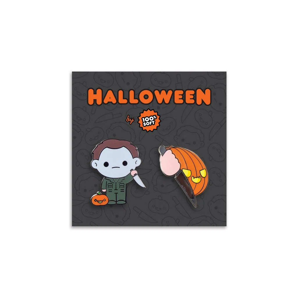 Michael + The Pumpkin – Halloween Enamel Pin Set - 100% Soft
