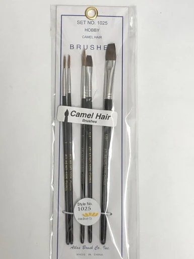 Atlas Brush Round & Flat Camel Hair Brush Set (5) - Atlas Brush Company