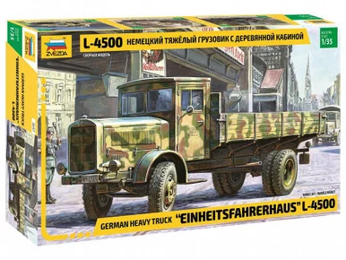 Zvezda 3647 German Einheitsfahrerhaus L-4500 Heavy Truck 1/35 Scale Model Kit