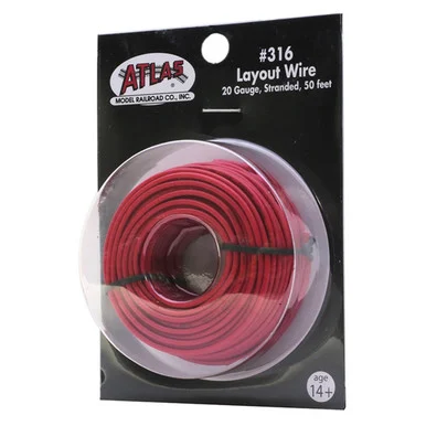 Atlas Model Railroad 316 Layout Wire Red 20 AWG 50 Feet