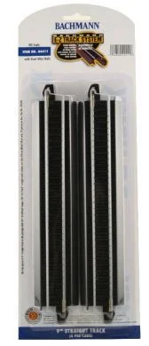 Bachmann 44411 HO Steel 9" Straight EZ Track Section, 4 Pack