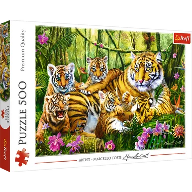 Trefl 37350 Family of Tigers 500 Piece Puzzle Trefl Red - Trefl USA