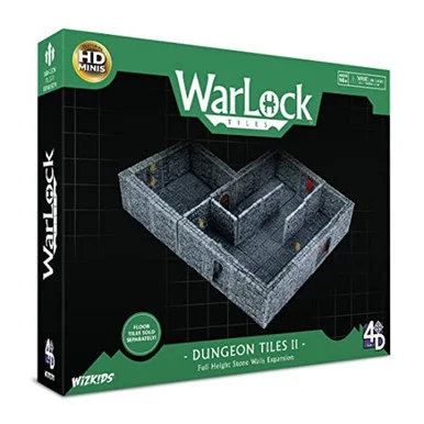 Wizkids 16514 WarLock Tiles: Dungeon Tiles II - Full Height Stone Walls Expansion