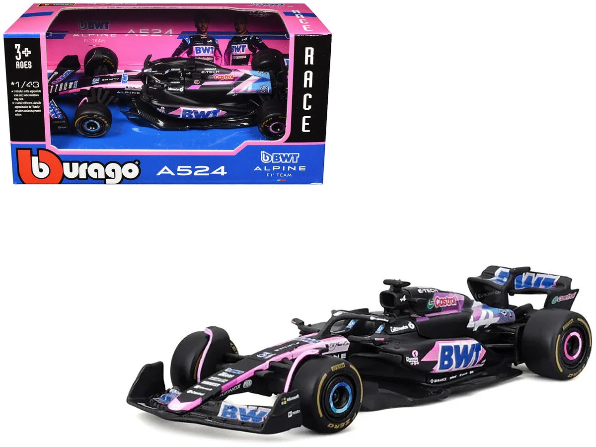 Alpine A524 #31 Esteban Ocon "BWT" "Formula One F1 World Championship" (2024) "Race" Series 1/43 Diecast Model Car by Bburago