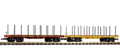 PIKO 38774 G Flatcar w/ Stakes Union Pacific, 2 Pack