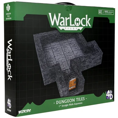 Wizkids 16517 WarLock Tiles: Dungeon Tiles - 1 inch Straight Walls Expansion